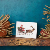 Vintager Santa-Claus im Schnee Fotoplatte (Seite)