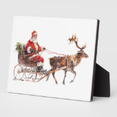 Vintager Santa-Claus im Schnee Fotoplatte (Seite)