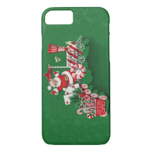 Vintager Santa Claus Peppermint Candy Train iPhone 8/7 Hülle