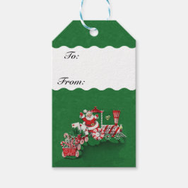 Vintager Santa Claus Peppermint Candy Train Geschenkanhänger