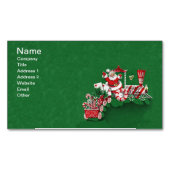 Vintager Santa Claus Peppermint Candy Train Magnetische Visitenkarte (Vorderseite)