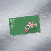 Vintager Santa Claus Peppermint Candy Train Magnetische Visitenkarte (Beispiel)