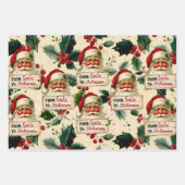 Vintager Santa Claus Pesonalized Geschenkpapier Set (Vorderseite 3)