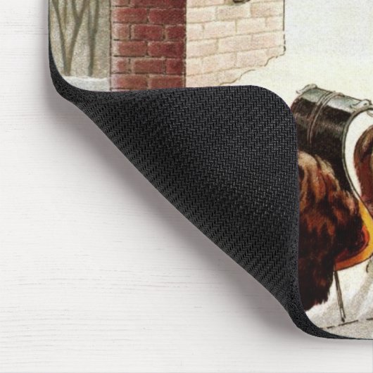 Vintager Santa Claus Reindeer Sleigh Mousepad (Ecke)