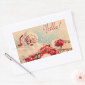 Vintager Santa Claus Reiten Rechteckiger Aufkleber (Umschlag)