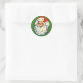 Vintager Santa Claus Round-Aufkleber Runder Aufkleber (Tasche)