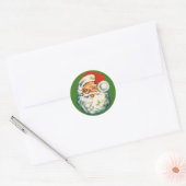 Vintager Santa Claus Round-Aufkleber Runder Aufkleber (Umschlag)