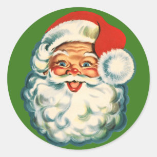Vintager Santa Claus Round-Aufkleber Runder Aufkleber