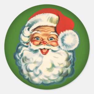 Vintager Santa Claus Round-Aufkleber Runder Aufkleber