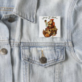 Vintager Santa Claus St. Nickn Kunst, Dichtung und Button (Beispiel)