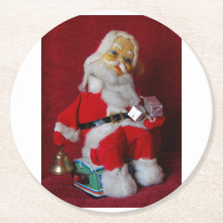 Vintager Santa Claus Toy Runder Pappuntersetzer