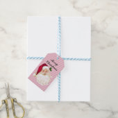 Vintager Santa Cranberry Blumenstrauch Geschenkanhänger (Mit Garn)