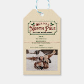 Vintager Santa Delivery am Nordpol Geschenkanhänger (Vorderseite)