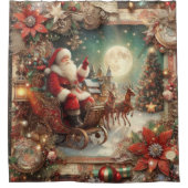 Vintager Santa Dusche Vorhang (Vorderseite)
