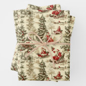 Vintager Santa Forest Geschenkpapier Set (Beispiel)