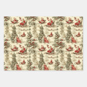 Vintager Santa Forest Geschenkpapier Set (Vorderseite)