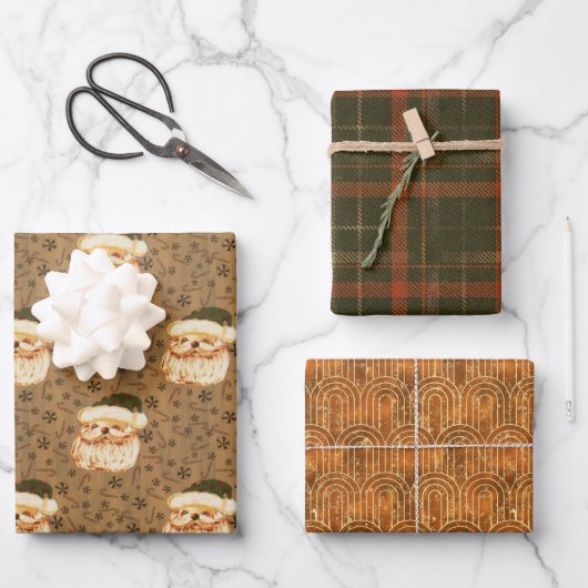 Vintager Santa Geschenkpapier Set (Vorderseite)