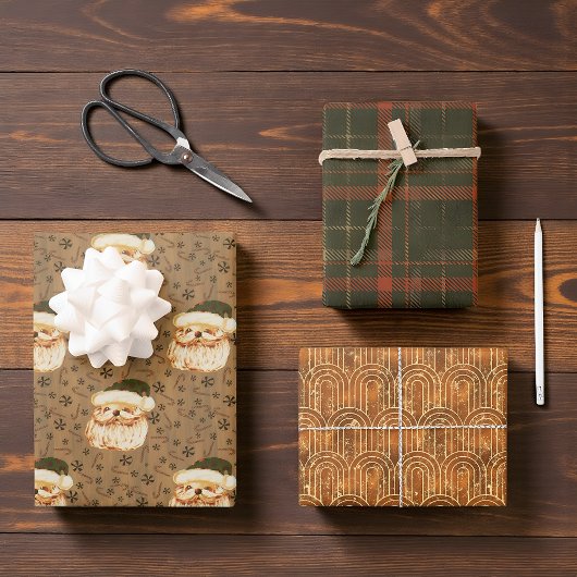 Vintager Santa Geschenkpapier Set