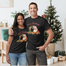 Vintager Santa & Gingerbread Ho-Ho-Ho Vibranntdruc