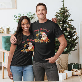 Vintager Santa & Gingerbread Ho-Ho-Ho Vibranntdruc T-Shirt