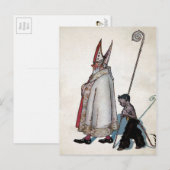 Vintager Santa & Krampus Postkarte (Vorne/Hinten)