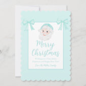 Vintager Santa Mint Hat Personalisiert Feiertagskarte (Vorderseite)