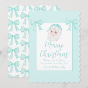 Vintager Santa Mint Hat Personalisiert Feiertagskarte
