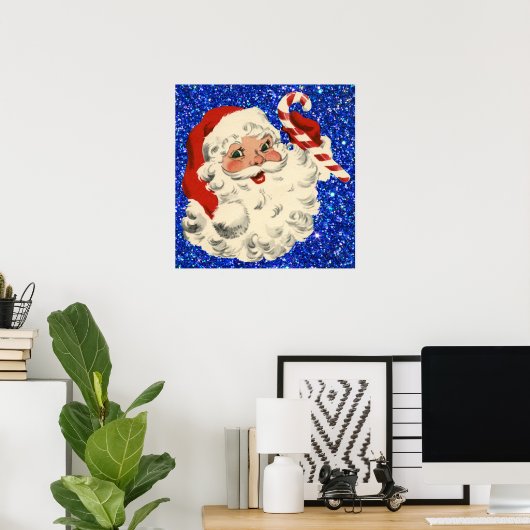 Vintager Santa mit Bonbons Poster (Heimbüro)