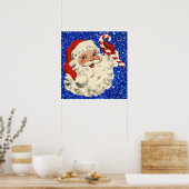 Vintager Santa mit Bonbons Poster (Küche)