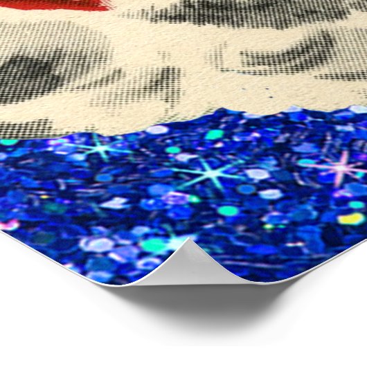 Vintager Santa mit Bonbons Poster (Ecke)