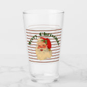 Vintager Santa mit Candy Cane Streifen Glas (Vorderseite)