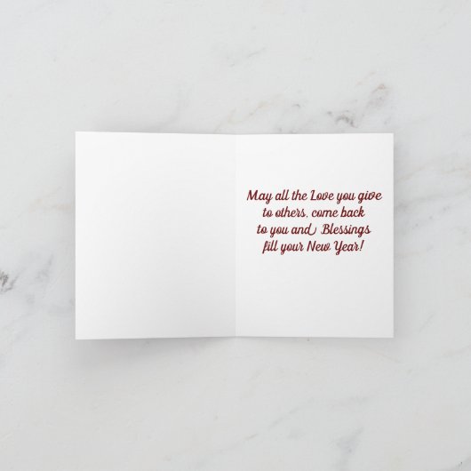 Vintager Santa mit Laternengrüßkarte Dankeskarte (Innenseite)