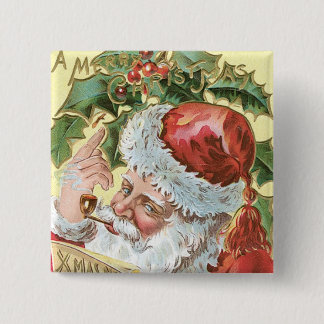 Vintager Santa mit Liste Button