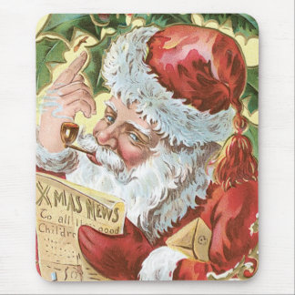 Vintager Santa mit Liste Mousepad
