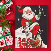 Vintager Santa on Chimney Vintage Weihnachten