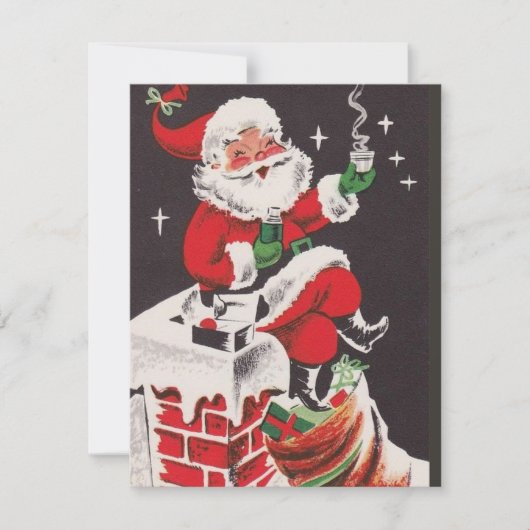 Vintager Santa on Chimney Vintage Weihnachten (Vorderseite)