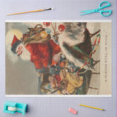 Vintager Santa on Sleigh mit Toys Decoupage Seidenpapier (Basteln)