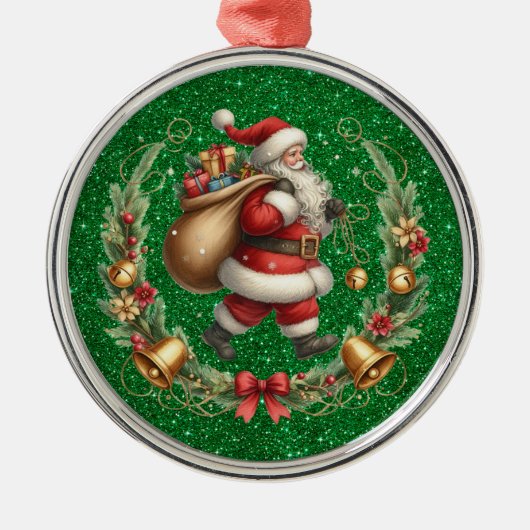 Vintager Santa Ornament Aus Metall (Vorne)