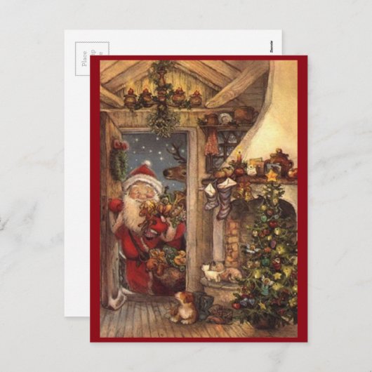 Vintager Santa Peking Feiertagspostkarte (Vorne/Hinten)