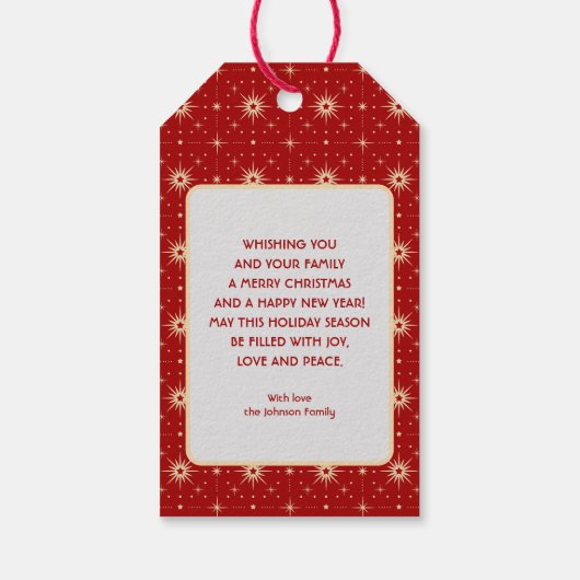 Vintager Santa Reading Geschenkanhänger (Rückseite)