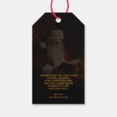 Vintager Santa Reading Geschenkanhänger (Rückseite)