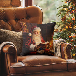 Vintager Santa Reading Kissen