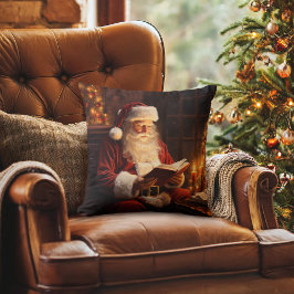 Vintager Santa Reading Kissen