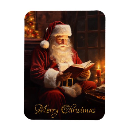 Vintager Santa Reading Magnet (Vertikal)