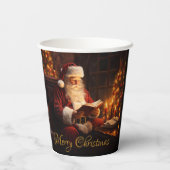 Vintager Santa Reading Pappbecher (Rückseite)