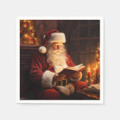 Vintager Santa Reading Serviette (Vorderseite)