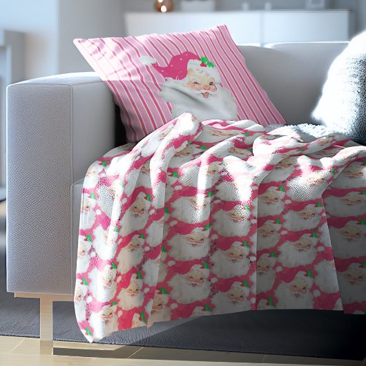 Vintager Santa-Retro-Weihnachten Fleecedecke