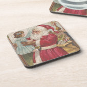 Vintager Santa Santa Santa Santa Getränkeuntersetzer (Linke Seite)