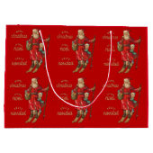 Vintager Santa Santa Santa Santa Große Geschenktüte (Rückseite)