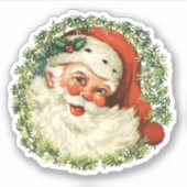 Vintager Santa Santa Santa Santa Santa Aufkleber (Vorderseite)